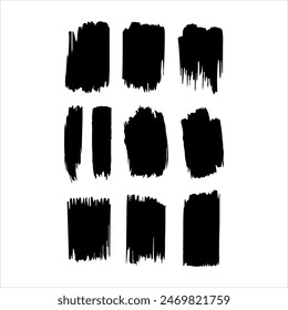 black abstract brush strokes on a white background