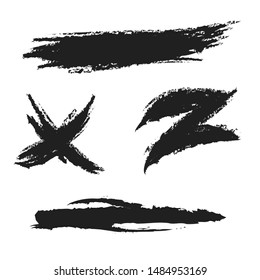 black abstract brush x and z vector