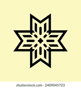 BLACK ABSTRACT CERAMIC DESIGN WITH LIGHT YELLOW BACKGROUND