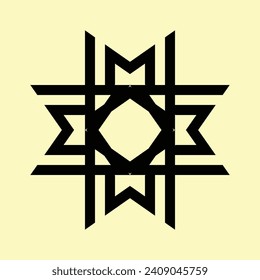 BLACK ABSTRACT CERAMIC DESIGN WITH LIGHT YELLOW BACKGROUND