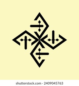 BLACK ABSTRACT CERAMIC DESIGN WITH LIGHT YELLOW BACKGROUND