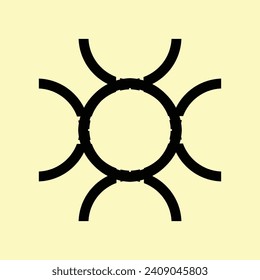 BLACK ABSTRACT CERAMIC DESIGN WITH LIGHT YELLOW BACKGROUND