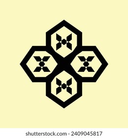 BLACK ABSTRACT CERAMIC DESIGN WITH LIGHT YELLOW BACKGROUND
