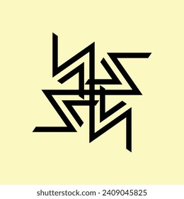 BLACK ABSTRACT CERAMIC DESIGN WITH LIGHT YELLOW BACKGROUND