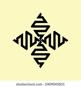 BLACK ABSTRACT CERAMIC DESIGN WITH LIGHT YELLOW BACKGROUND
