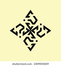 BLACK ABSTRACT CERAMIC DESIGN WITH LIGHT YELLOW BACKGROUND