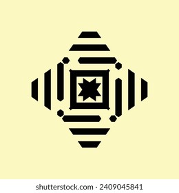 BLACK ABSTRACT CERAMIC DESIGN WITH LIGHT YELLOW BACKGROUND