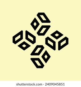 BLACK ABSTRACT CERAMIC DESIGN WITH LIGHT YELLOW BACKGROUND