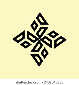 BLACK ABSTRACT CERAMIC DESIGN WITH LIGHT YELLOW BACKGROUND