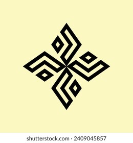 BLACK ABSTRACT CERAMIC DESIGN WITH LIGHT YELLOW BACKGROUND