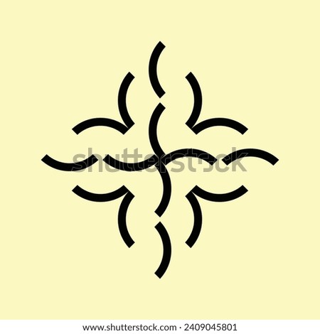 BLACK ABSTRACT CERAMIC DESIGN WITH LIGHT YELLOW BACKGROUND