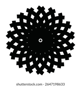 Black abstract circle geometry mandala vector design.
