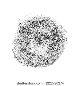 Black abstract circle with ink spray. Vector design element