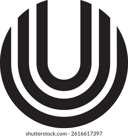 A black, abstract circular design vector logo