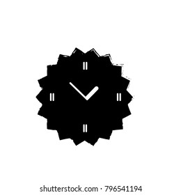 black abstract clock icon logo illustration design