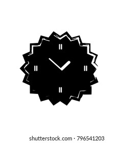 black abstract clock icon logo illustration design
