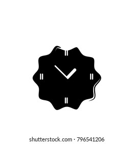 black abstract clock icon logo illustration design