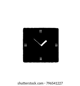 black abstract clock icon logo illustration design
