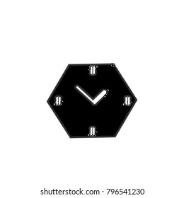 black abstract clock icon logo illustration design