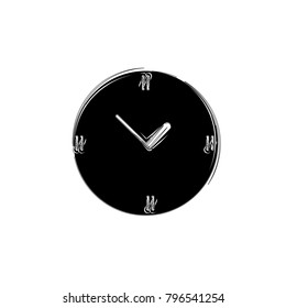 black abstract clock icon logo illustration design