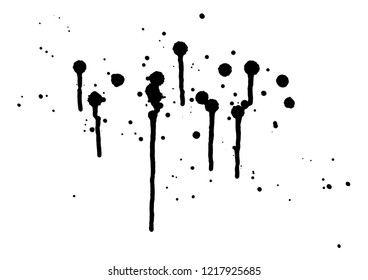 Black abstract color drops. Vector Illustration.