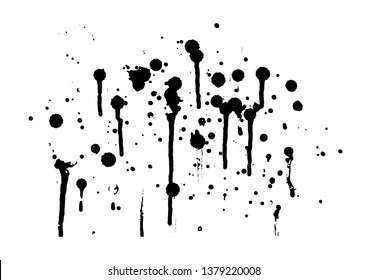 Black abstract color drops. Vector Illustration. Blood concept.