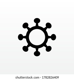 Black Abstract Coronavirus COVID-19 cell Simple icon logo illustration