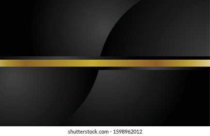 Black abstract corporate background with golden Vector