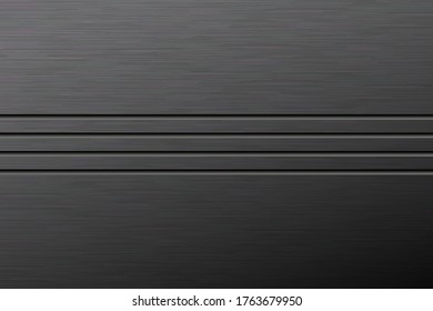 Fondo corporativo abstracto negro con rayas. Metal negro cepillado. EPS10