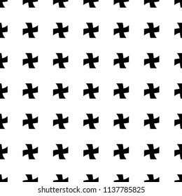 Black abstract cross symbol pattern on white background vector.