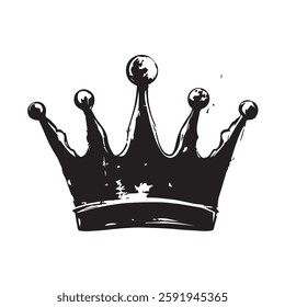 Black Abstract Crown with Grunge Texture
