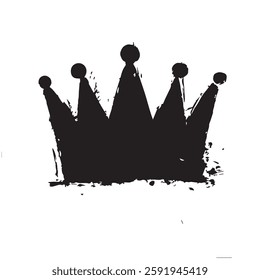 Black Abstract Crown with Grunge Texture