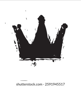 Black Abstract Crown with Grunge Texture