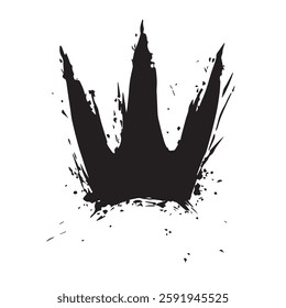 Black Abstract Crown with Grunge Texture