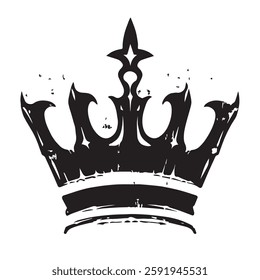 Black Abstract Crown with Grunge Texture
