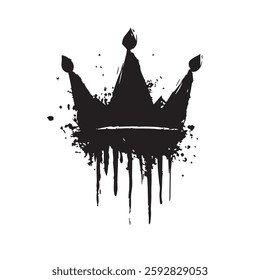 Black Abstract Crown with Grunge Texture