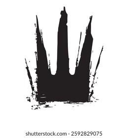 Black Abstract Crown with Grunge Texture
