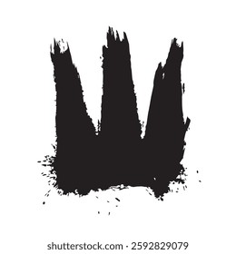 Black Abstract Crown with Grunge Texture