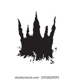 Black Abstract Crown with Grunge Texture