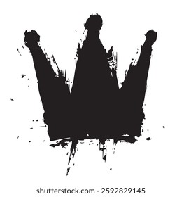 Black Abstract Crown with Grunge Texture