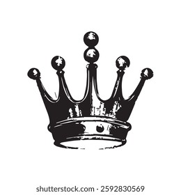 Black Abstract Crown with Grunge Texture