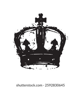 Black Abstract Crown with Grunge Texture