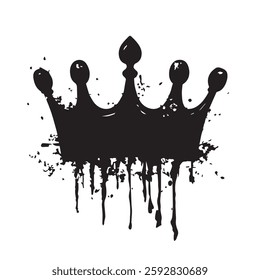 Black Abstract Crown with Grunge Texture