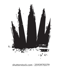 Black Abstract Crown with Grunge Texture