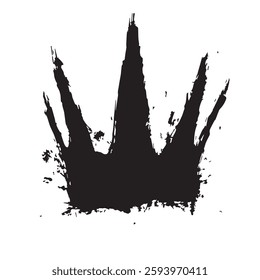 Black Abstract Crown with Grunge Texture