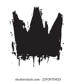 Black Abstract Crown with Grunge Texture
