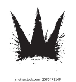 Black Abstract Crown with Grunge Texture