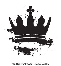 Black Abstract Crown with Grunge Texture