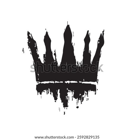 Black Abstract Crown with Grunge Texture
