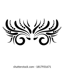 Elemento de rizo abstracto negro para diseño, giro, curl. Divisor, marco aislado en fondo blanco. Ilustración vectorial.   